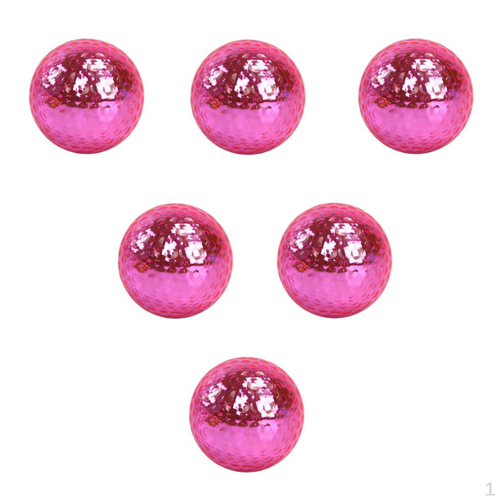 

43mm Double Layer Golf Ball for Tournament Training Practice 6pcs/Pack розовый