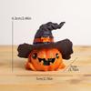 Halloween Pumpkin Resin Figurine - Mini Cute Pumpkin Statue with Hat, Home Decor for Cabinet, Living Room, Party