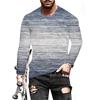 Spring and Autumn Round Neck 3D Artistic Printed T-shirts Fashionable Casual Long Sleeved Men's T-shirts