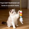 Automatic Cat Teaser Interactive Electric Feather Toy Rechargeable Hanging String Cat Teaser with Bell for Indoor Cats Self-Play Hunting Exercise