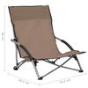 Folding Beach Chairs - vidaXL - Taupe - Oxford Fabric - Steel - Set of 2