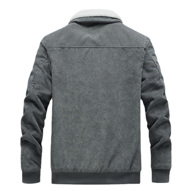 Men's Spring and Autumn Corduroy Jacket Padded Padded Padded Thickened Padded Daddy Winter Men's Jacket