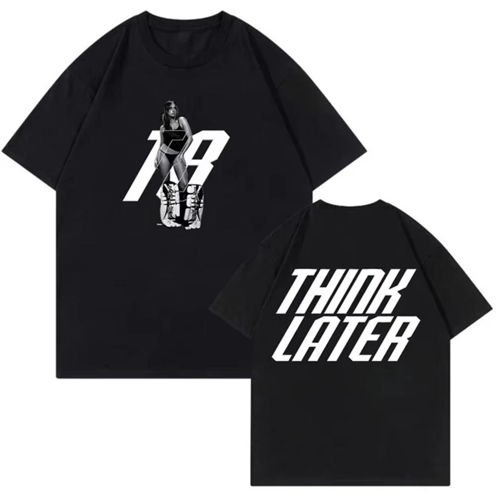 Tate McRae Think Later Tshirts Pop Singer 2026 Tour Merch Crewneck Short Sleeve Tee Mens Women Streetwear Fashion Clothes Tops
