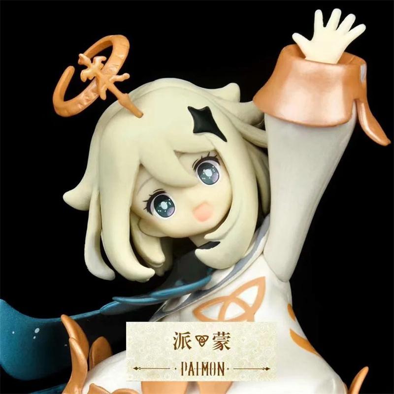 14cm Anime Genshin Impact the NPC Paimon 1/7 Scale Statue Figure Kawaii Model Toy Best Gift