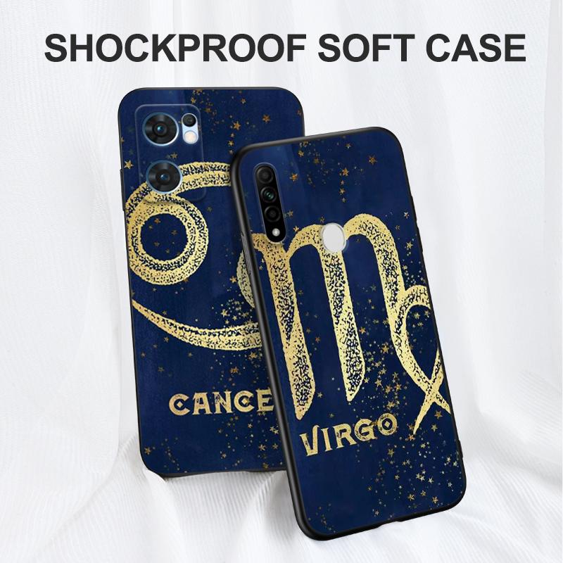 Black Tpu Case For OPPO A11S A15 A15S A16 A16S A16K A16E K3 K10 K9S ACE2 5G Constellation Sign