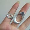 Korean Fashion Hollow Irregular Geometric Silver Color Open Rings For Women Girl Simple Party Aesthetic Jewelry Accessories Gift