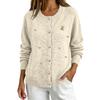 Damenmode Applikation Einreiher Strickjacke Pullover
