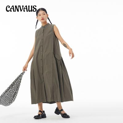 Summer Dress Temperament Original Cotton Linen Sleeveless Dress Plus Size Women's Loose Dress