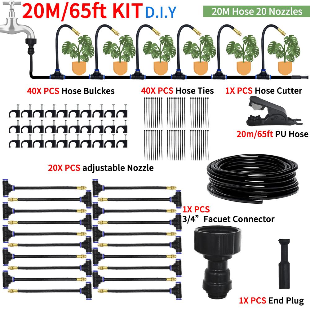 DIY Free Bending Universal Spray Kit For Greenhouse Garden Flowers Plant Watering Irrigation Patio Misting Cooling