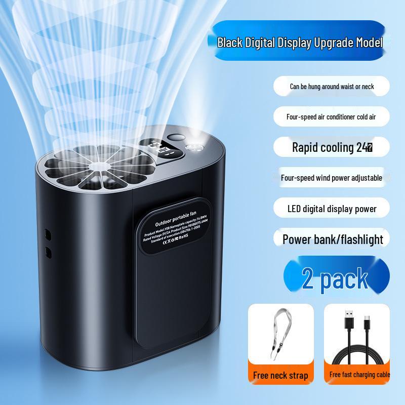 Portable Outdoor Waist Fan: Powerful Mini Cooling with Strong Wind for Construction Sites