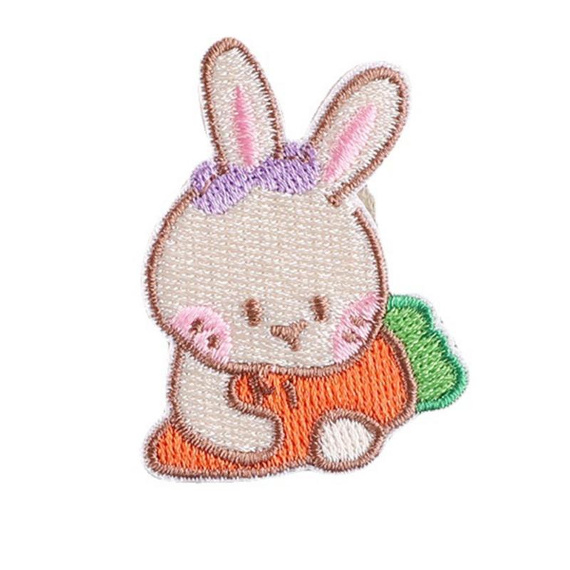 17 Pcs Rabbits Embroidered Patches Iron on Patches Heart Repair Patches Sewing on Applique Patches for Clothes Bag