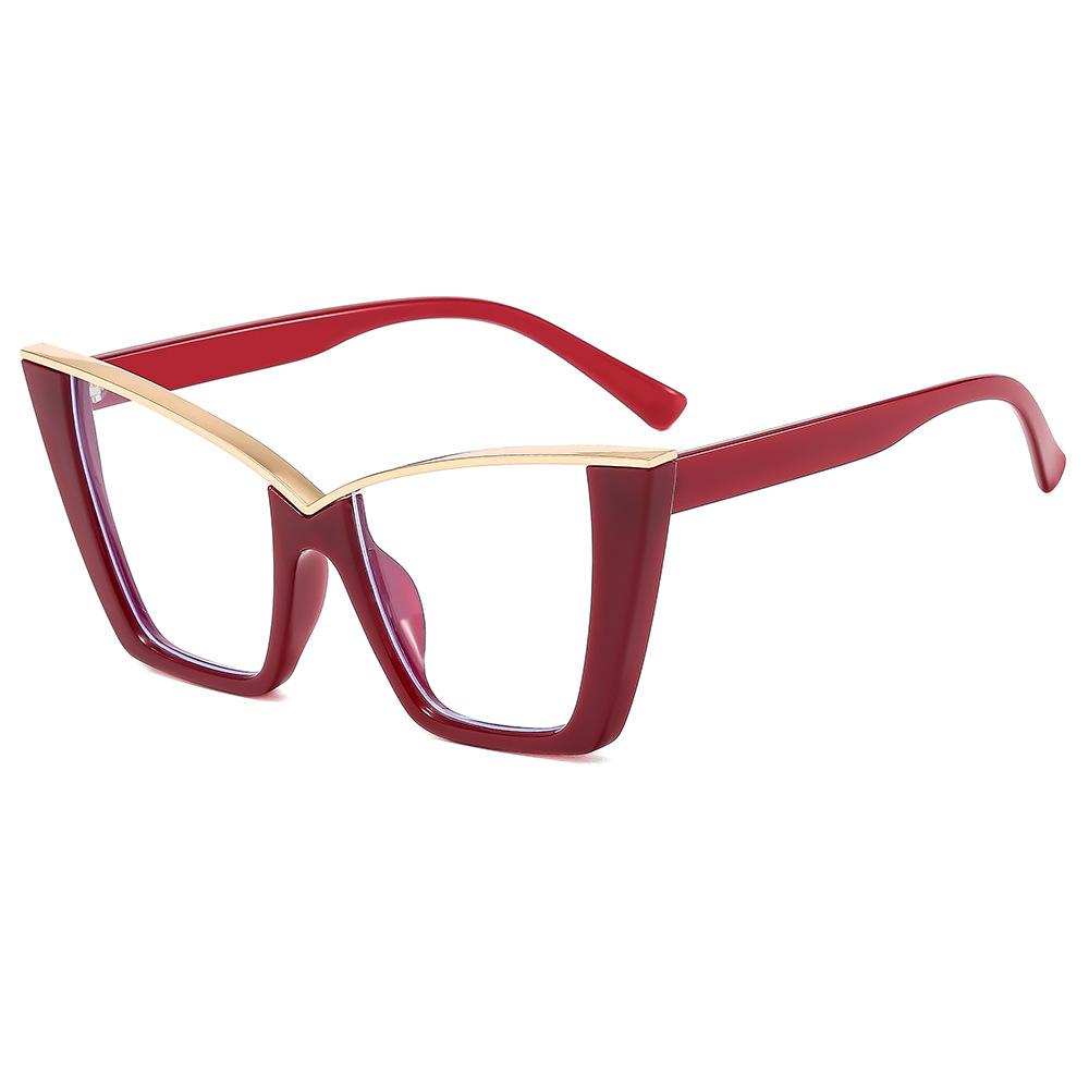Cat'S Eye Large Frame Anti-Blue Light Flat Glasses Personalized Eyeglasses Frame Trend Net Red Ins Fashion Eyeglasses Frame