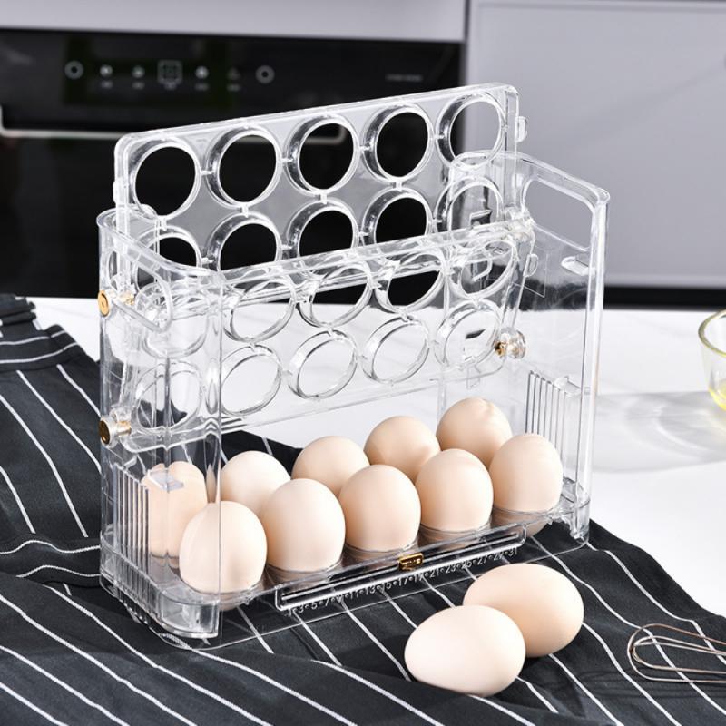 Egg Storage Box New Can Be Reversible Three Layers Of 30 Egg Tray Refrigerator Organizer Food Containers Kitchen Storage Boxes