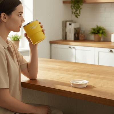Stainless Steel Insulated Coffee Cup Portable Leak-proof Pocket Thermal Mug with Lids Anti Scald Double Wall Mug Car