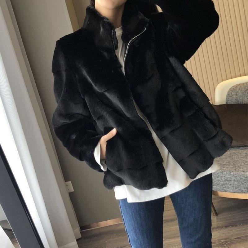 New Danish mink imitation fur coat short female winter mother imitation mink thickened coat small man