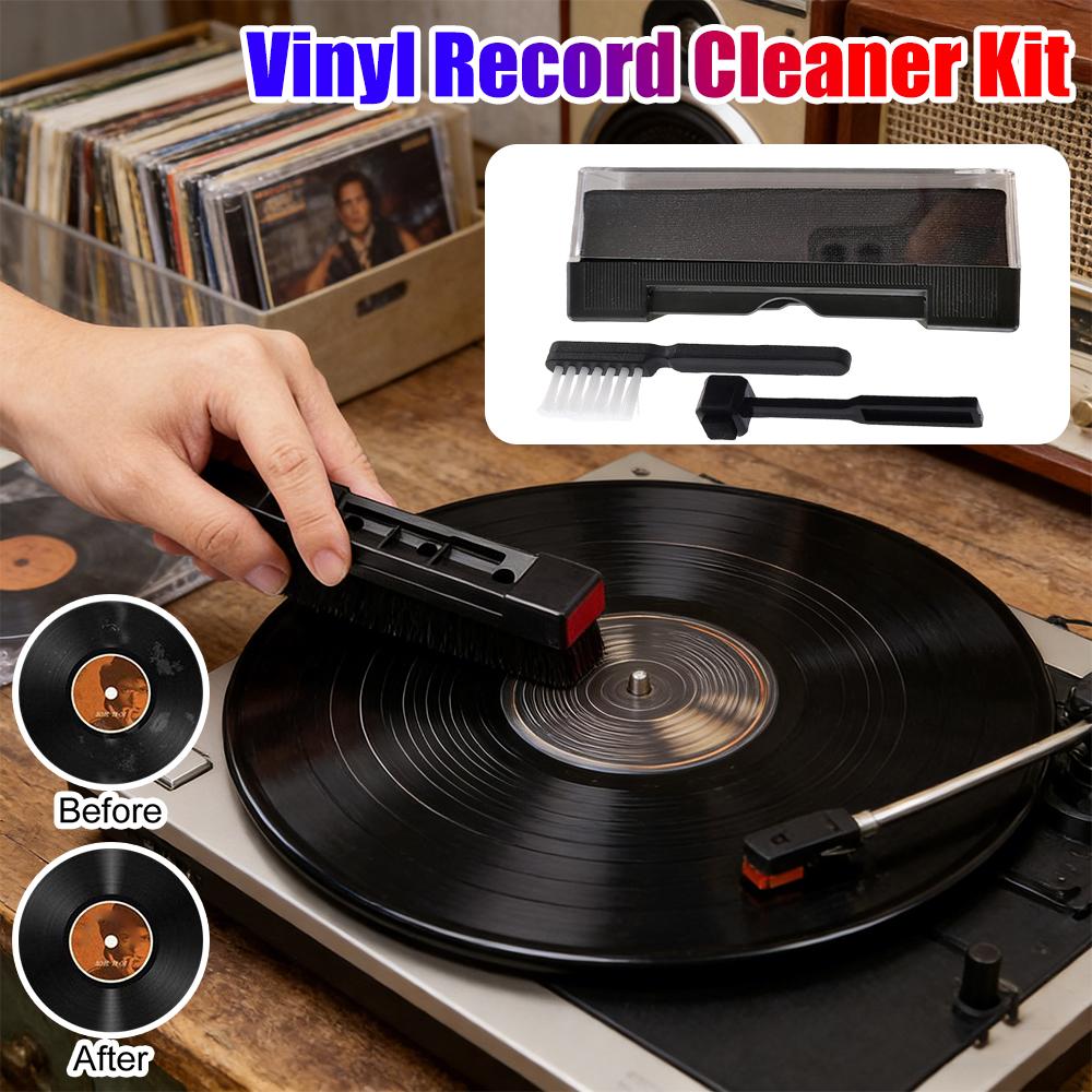 3 Pcs Vinyl Record Cleaner Kit Record Cleaning Brush Cleaner Vinyl Record Cleaning Brush Set Cleaning Brush Set for Turntables