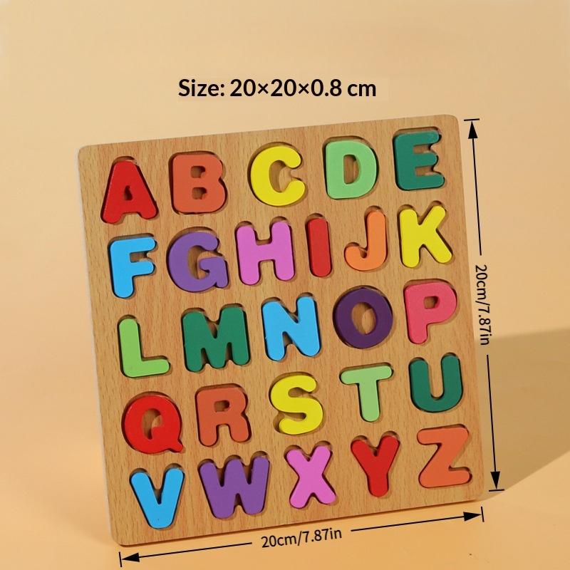 Colorful Alphabet Number Wooden Puzzles Kids Intelligent Matching Game Preschool Children Early Educational Toys A7