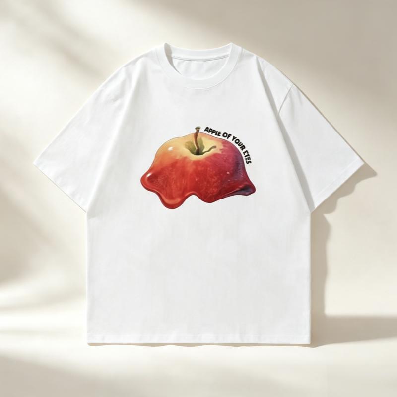2026 New Unisex's Summer Comfortable Breathable Cotton Casual Fashionable Casual Round Neck Short Sleeved Creative Fruit Print