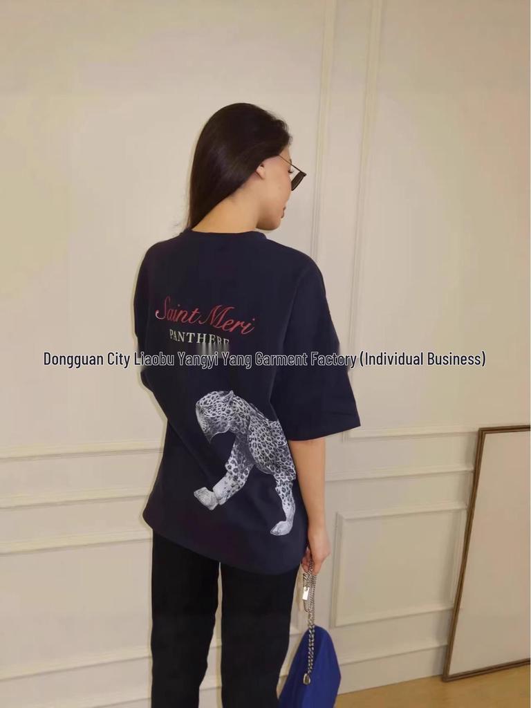 100% Cotton Short Sleeve Women's Hip Hop T-shirt – Trendy Street Style with Cool Graphic Print