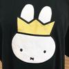 Miffy 70th Anniversary Appliqué T-shirt Gold & Black Black L Size