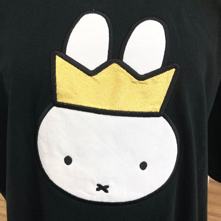 Miffy 70th Anniversary Appliqué T-shirt Gold & Black Black L Size