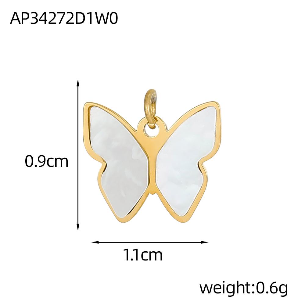 

CARLIDANA Classic Stainless Steel Zircon White Shell Butterfly Charms Dragonfly Pendant for Children s Womens Jewelry Making