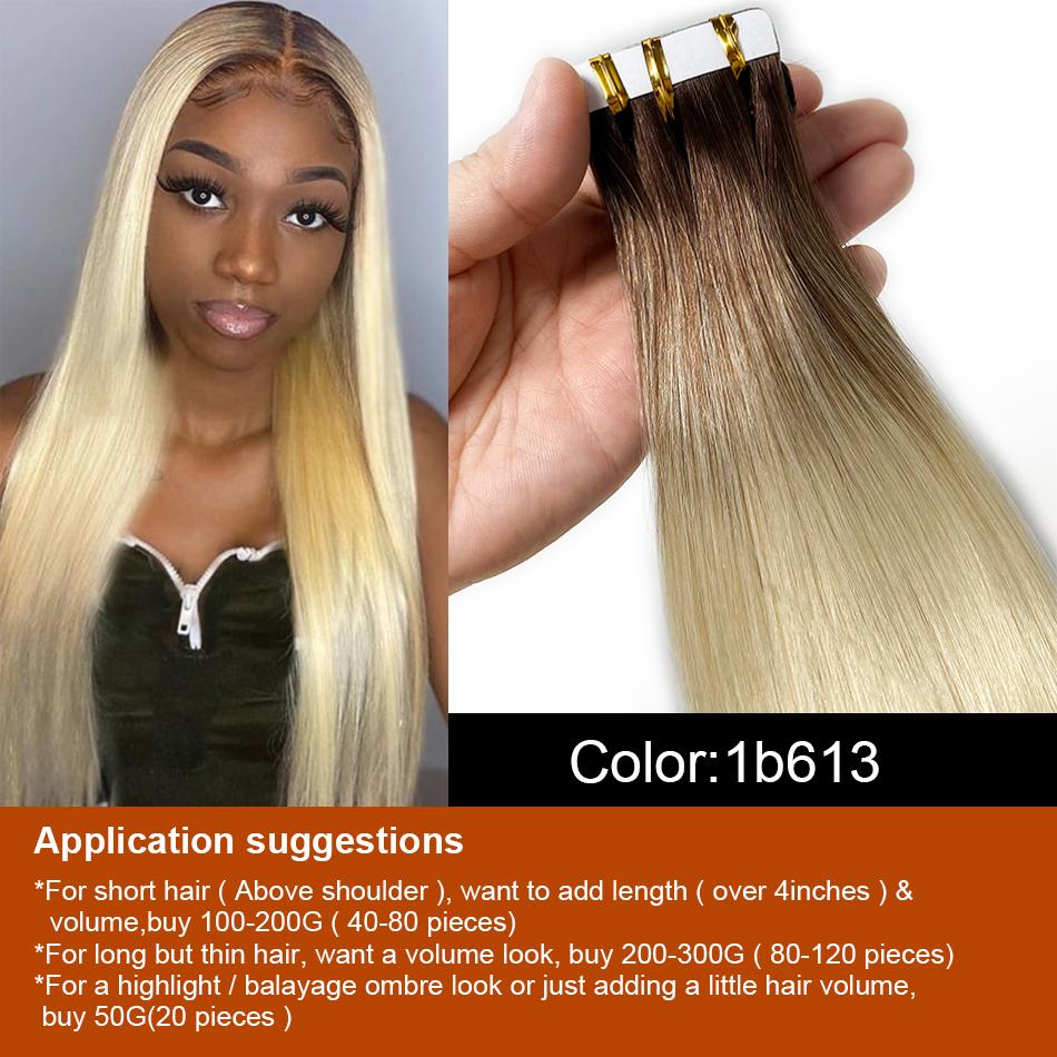 Cuticle Aligned Virgin Human Remy Hair Extension Tape in Double Drawn Blonde Human Tape Hair Extension Hair Vendors