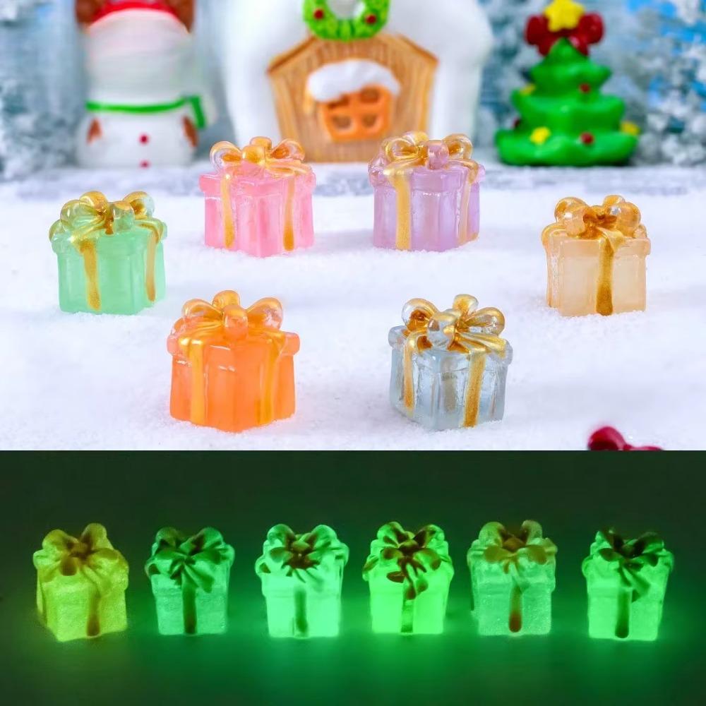 

6PCS Micro Landscape Christmas Luminous Gift Box Christmas Home Decoration 6 PCS / SET