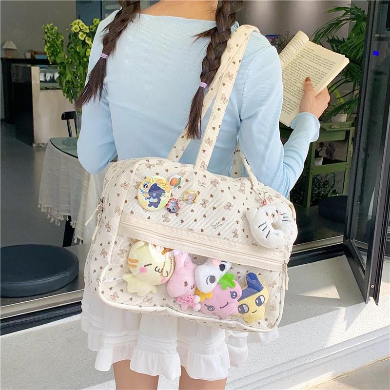 New Harajuku Daily Commuting One-shoulder Crossbody Bag Comic Exhibition Hand Tote Bag Girl Cute Sweet Kawaii Ulzzang Ita Bag