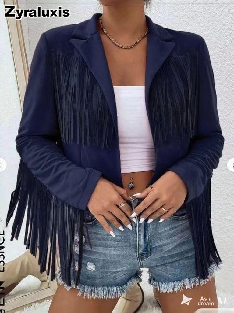 Damen Herbst Winter Neuer Stil Schlank Geschnitten Rüschen Langarm Mantel Jacke Warm Mode Elegant