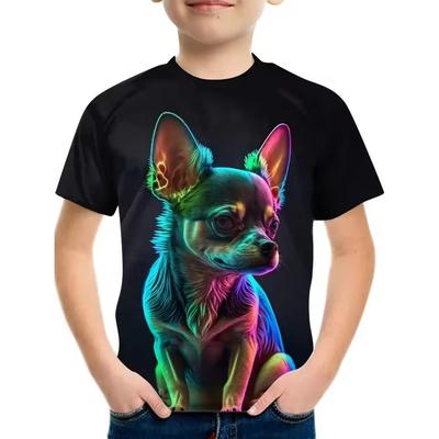 Kids Dog Cartoon Top Fashion Summer Printed 3D T Shirt Boys Tees Casual Short Sleeve O Neck Girls Tops