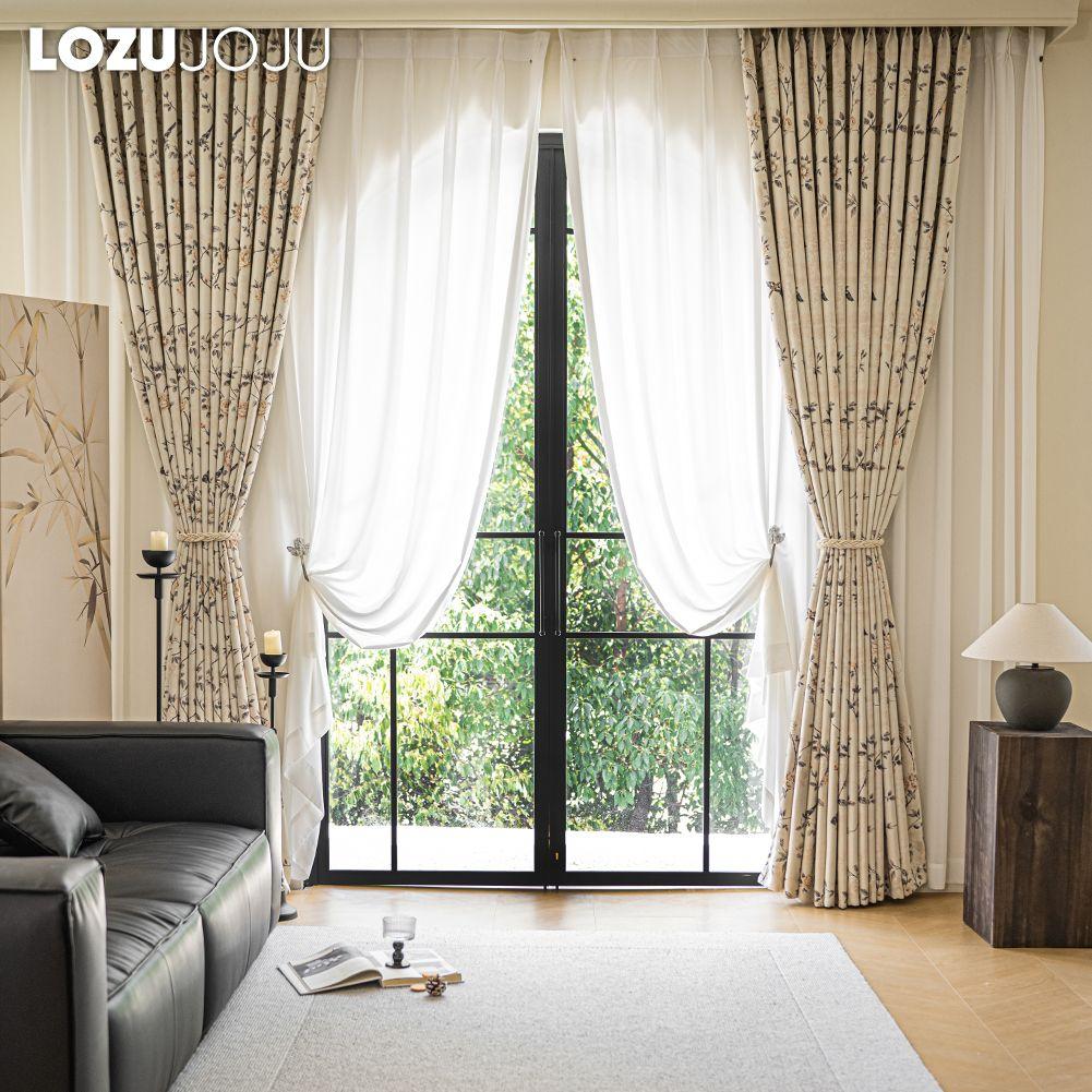 1PC LOZUJOJU Rural Style Retro Thick Curtains High-precision Printed Blackout Curtains for Bedroom Living Room Window for Home Decor
