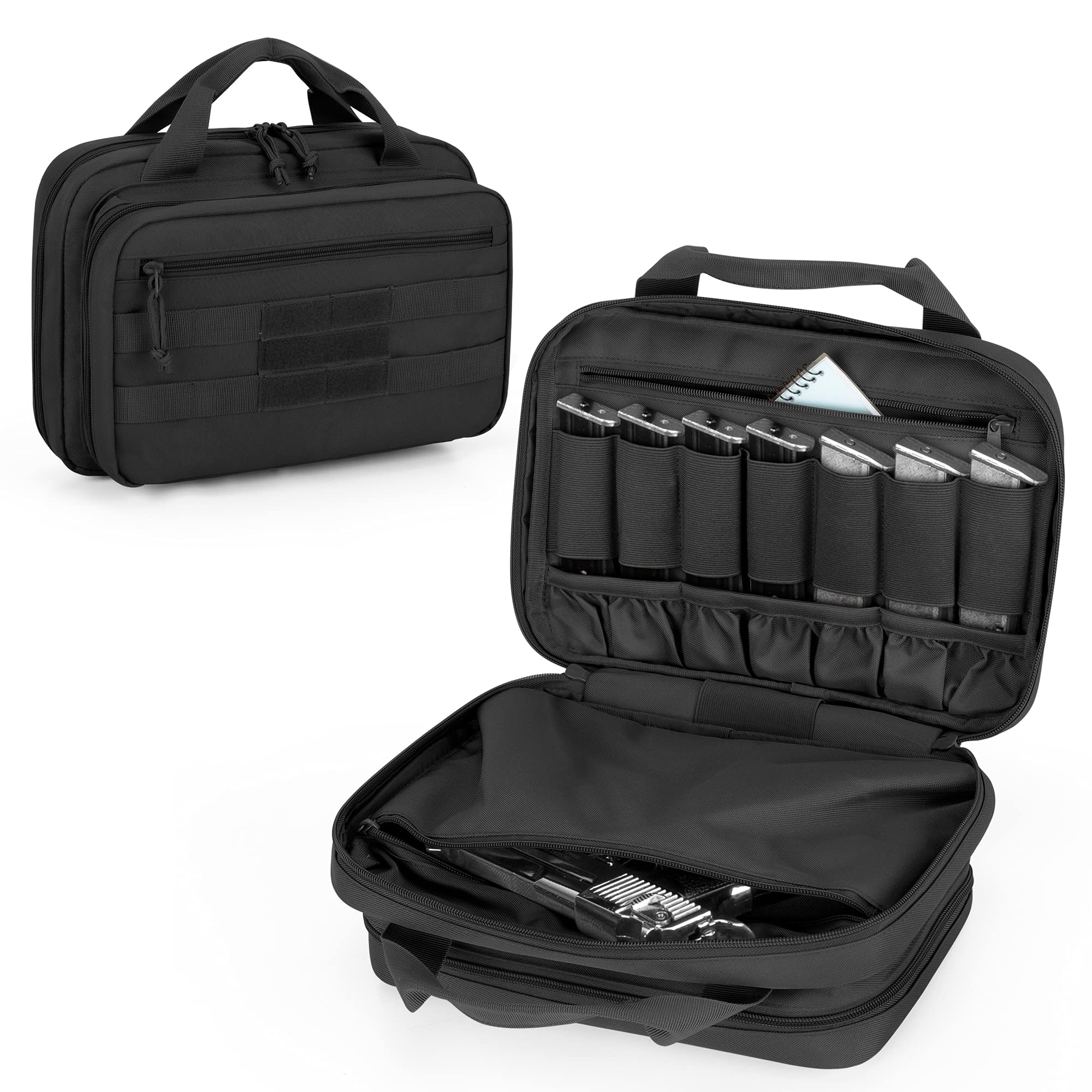 

DSLEAF Handgun Case, 2-Gun Pistol Bag, Accessory Storage Bag