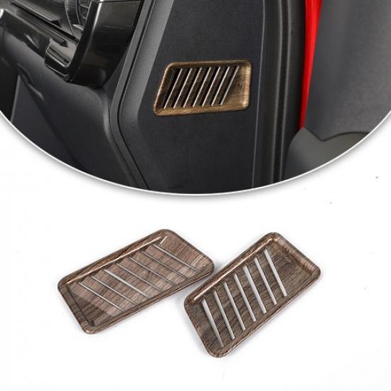 Center Console Side Air Vent Outlet Trim Cover Bezel For Ford F150 21+Wood Grain