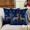 Reindeer Christmas Pillowcase, Winter Snowflake Embroidery Cushion Cover 45x45cm, Cross-border Bestseller