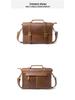Genuine Crazy Horse Leather Men's Briefcase and Crossbody Bag