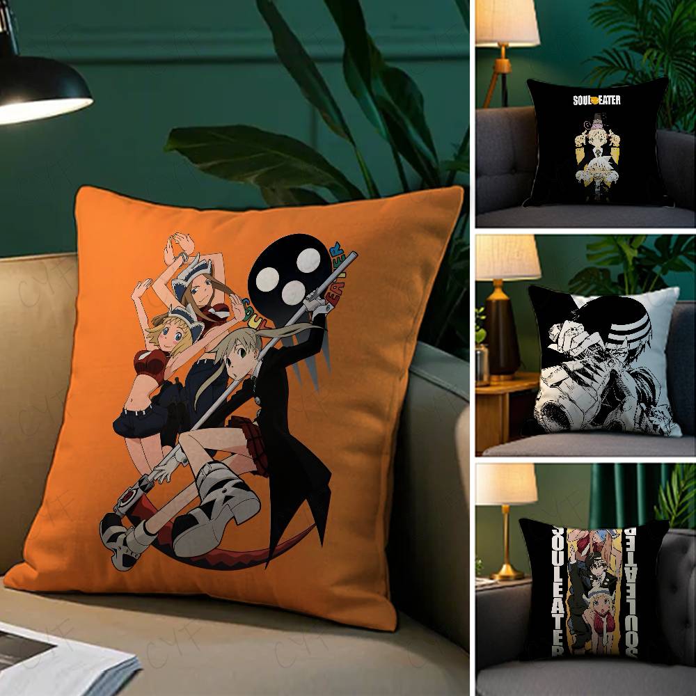 Short Plush Material Pillowcasehot Anime S-Soul Eaters Pillow Case Custom Printed Brushed Fleece Pillow, Baby Skin-Touch, Eco-Fr