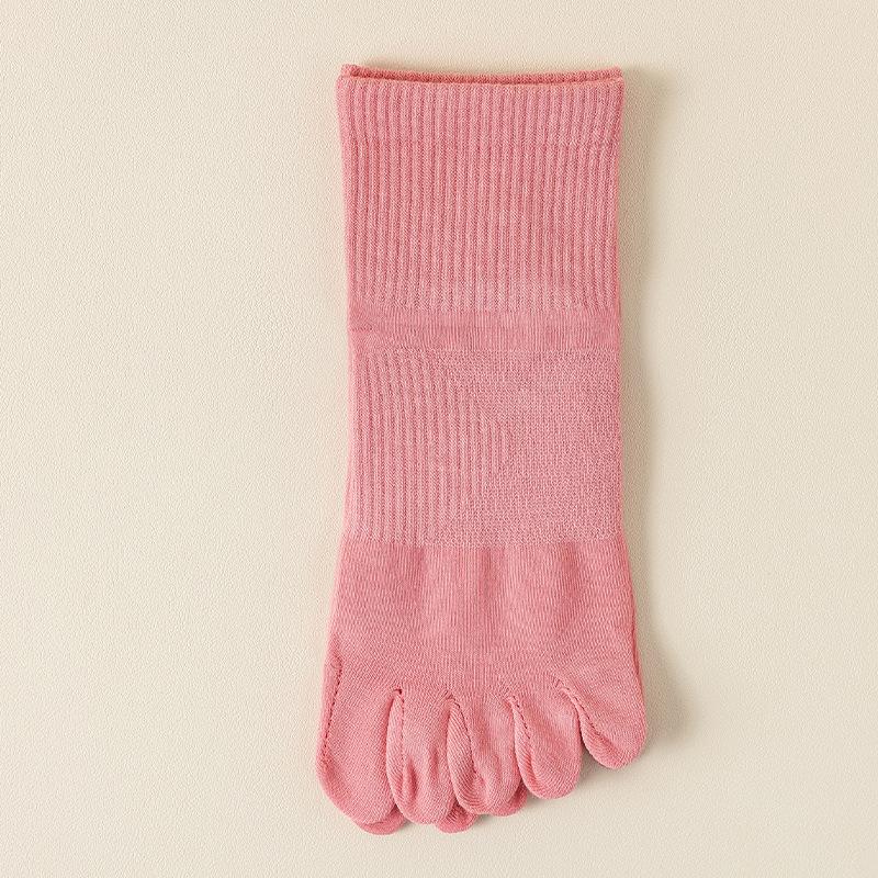 Five-fingered Socks for Women, Spring and Summer, Solid Color Cotton, Sweat-absorbing, Boneless, Anti-pilling, Split-toe Socks, Sports Short Socks