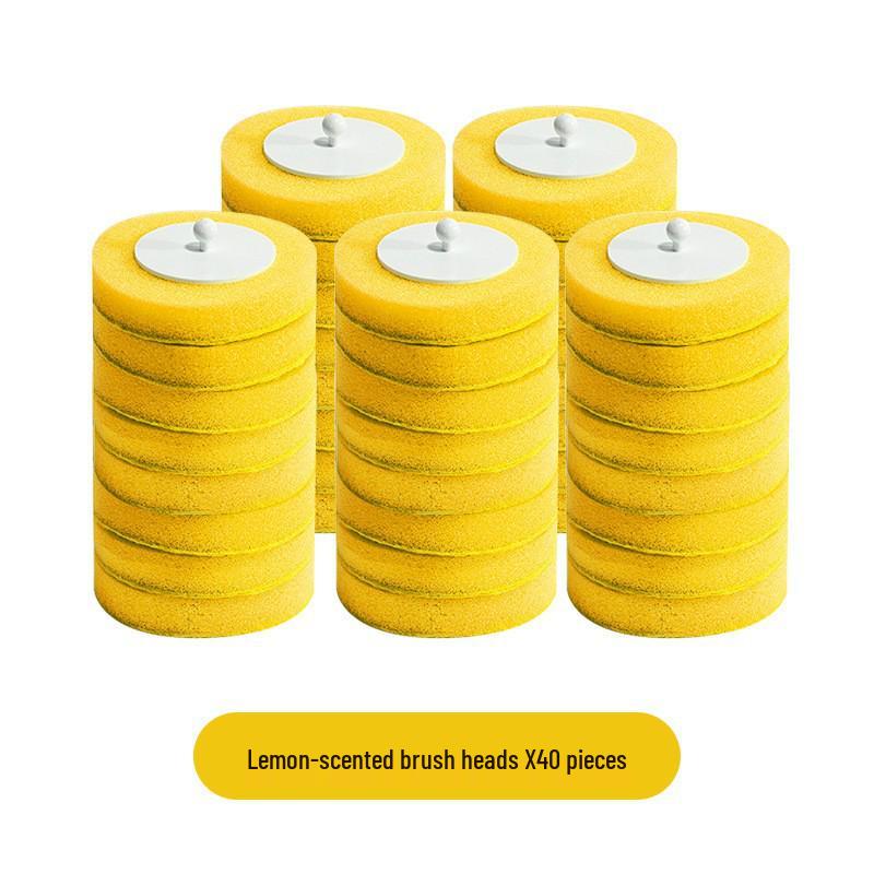 Wall-Mounted Disposable Toilet Brush with Replacement Heads - Household Cleaning Essential