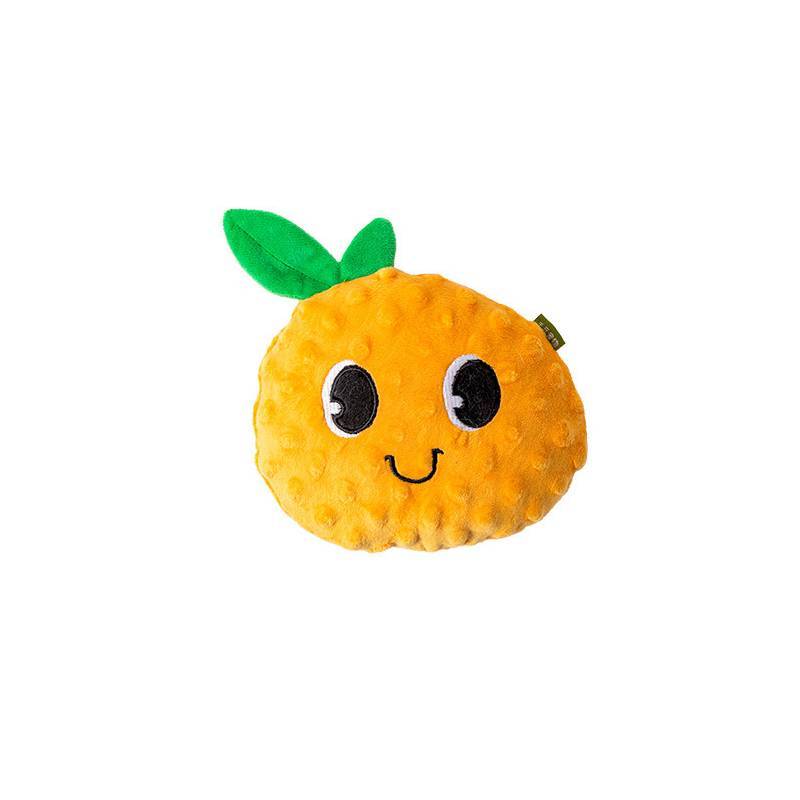 Dog Voice Plush Toy Fruit Veggie Puzzle Chew For Puppies And Dogs Orange