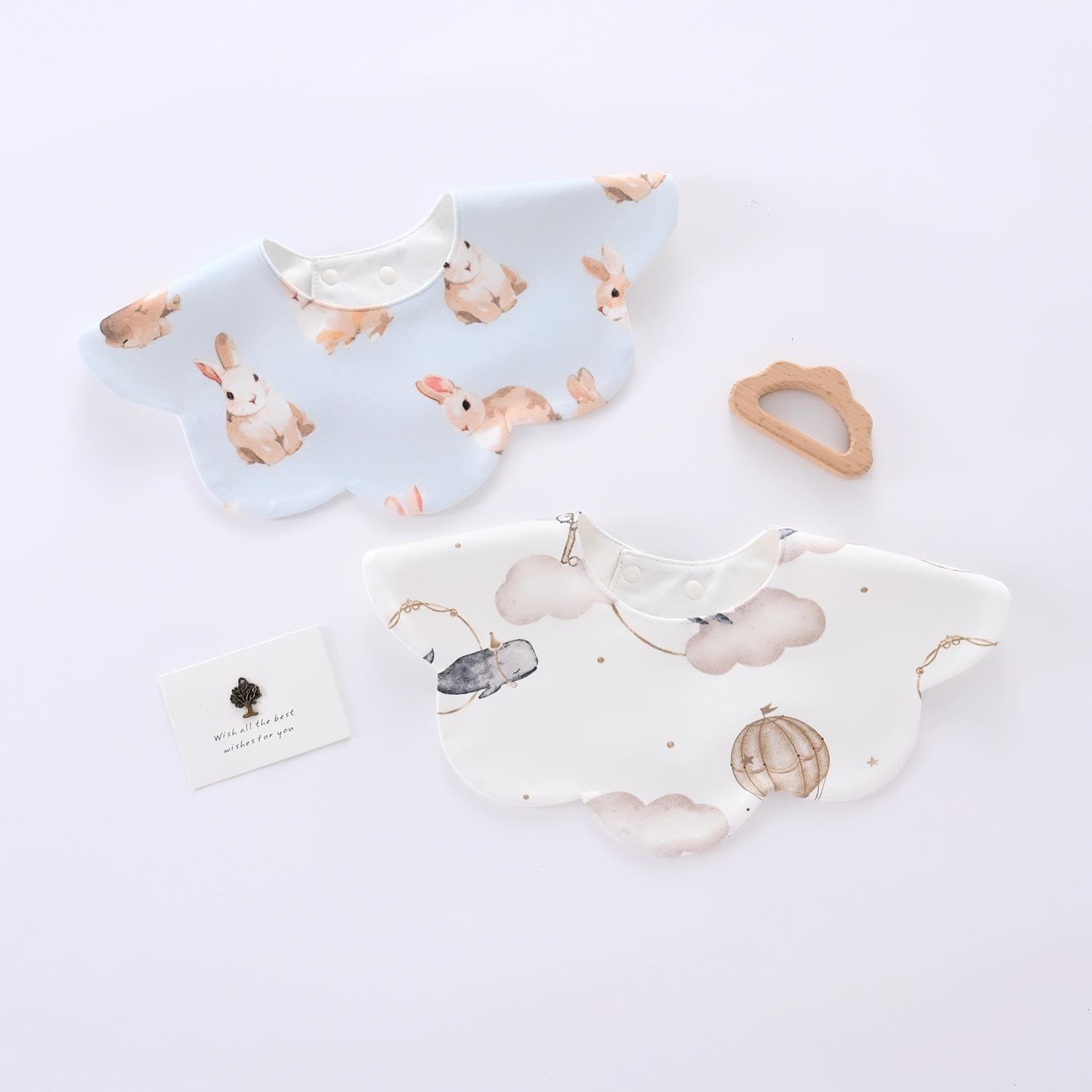 Korean-Style Newborn Waterproof Bib, Large Petal Design, 0-3 Years