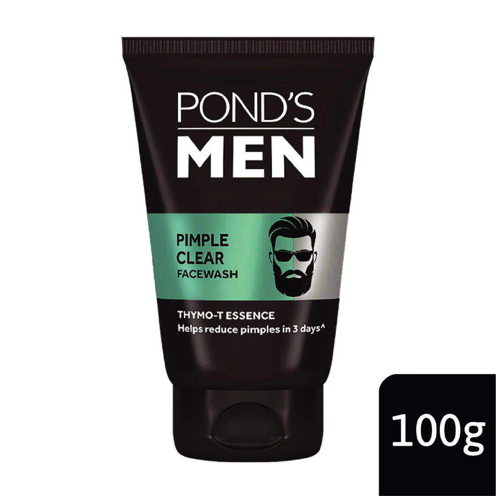 Pond's Men Pimple Clear Face Wash For Oily Skin 100g Pack | Deep Cleanser With Salicylic Acid & Thymo-T For Acne Control
