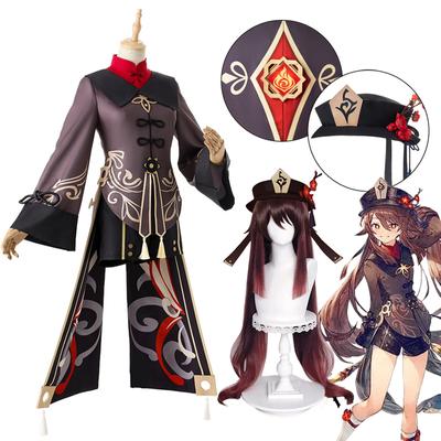 Στολή Hutao Cosplay Hutao Cosplay Στολή Hu Tao Κινέζικο στυλ Ρούχα ομοιόμορφη περούκα Κοστούμια για αποκριάτικο πάρτι