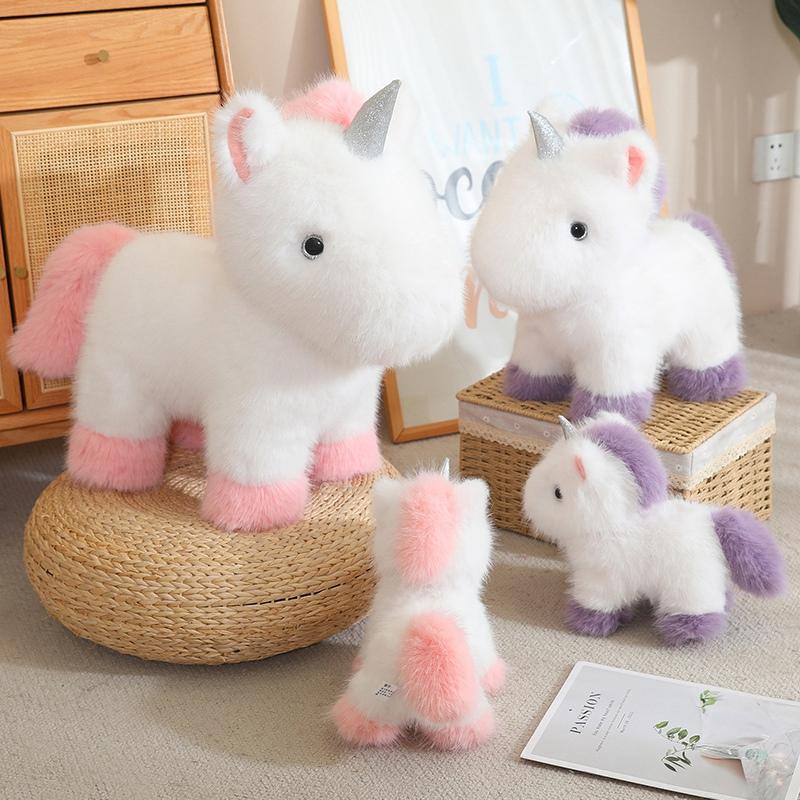 cute dreamworld unicorn plush Toy Cartoon Animal unicorn Pink Purple Plush Doll Home Decor Gift Kids