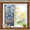 Window Privacy Film Sun Blocking Stained Glass Floral Window Decals Removable Static Clings