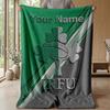 Ireland Rugby Custom Flannel Throw Blanket Print Your Name Text Soft Warm Blanket Holiday Present