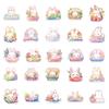 50 Cartoon Rainbow Rabbit Stickers for Suitcases, Diaries, Phone Cases, and DIY Decorations.