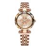 Orologio da Polso da Donna al Quarzo Quadrifoglio Vetro Sfaccettato Bracciale in Acciaio Inossidabile Orologio da Polso Moda Numeri Arabi Orologio Elegante