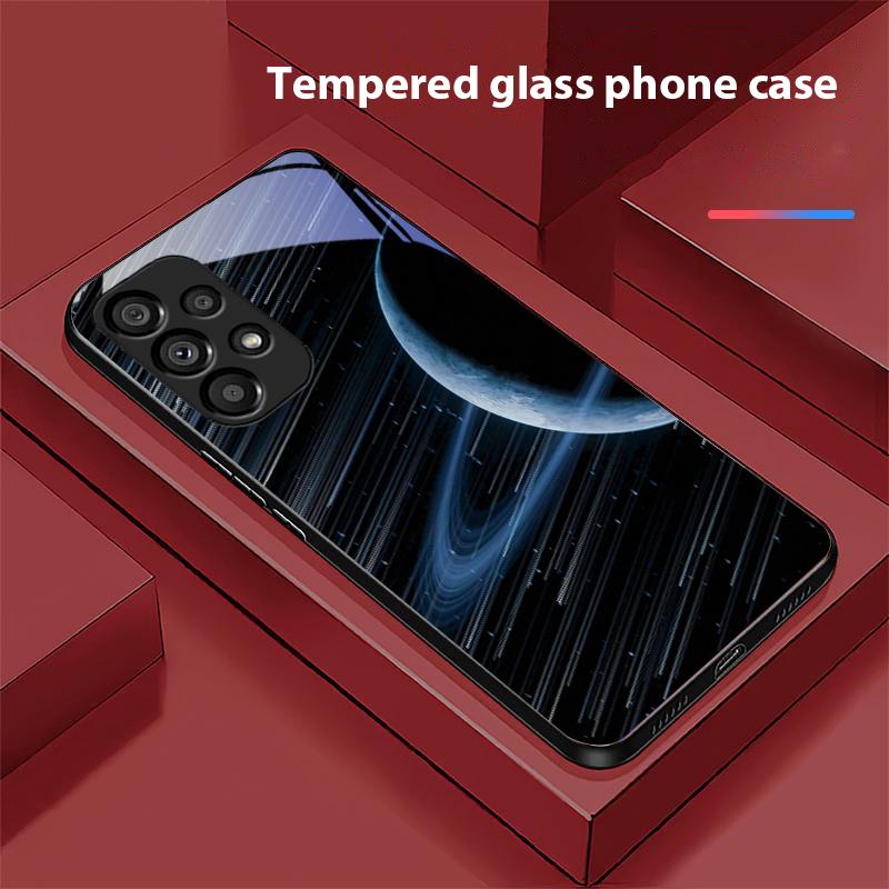 Space Planet For Samsung Galaxy S10 20 Plus 21 FE 22 23 24 FE 25 Ultra Black Tempered Glass Phone Case Hard Shell