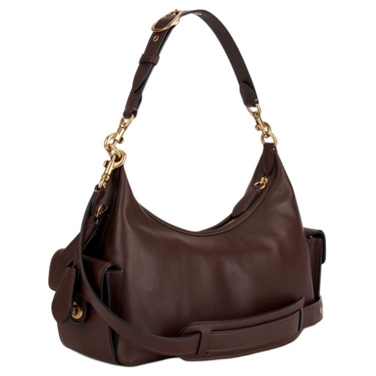 Coach PocketJuliet Cow Leather Handbag, Shoulder Bag Large Women's Maple Brown CDZ70-B4MPL